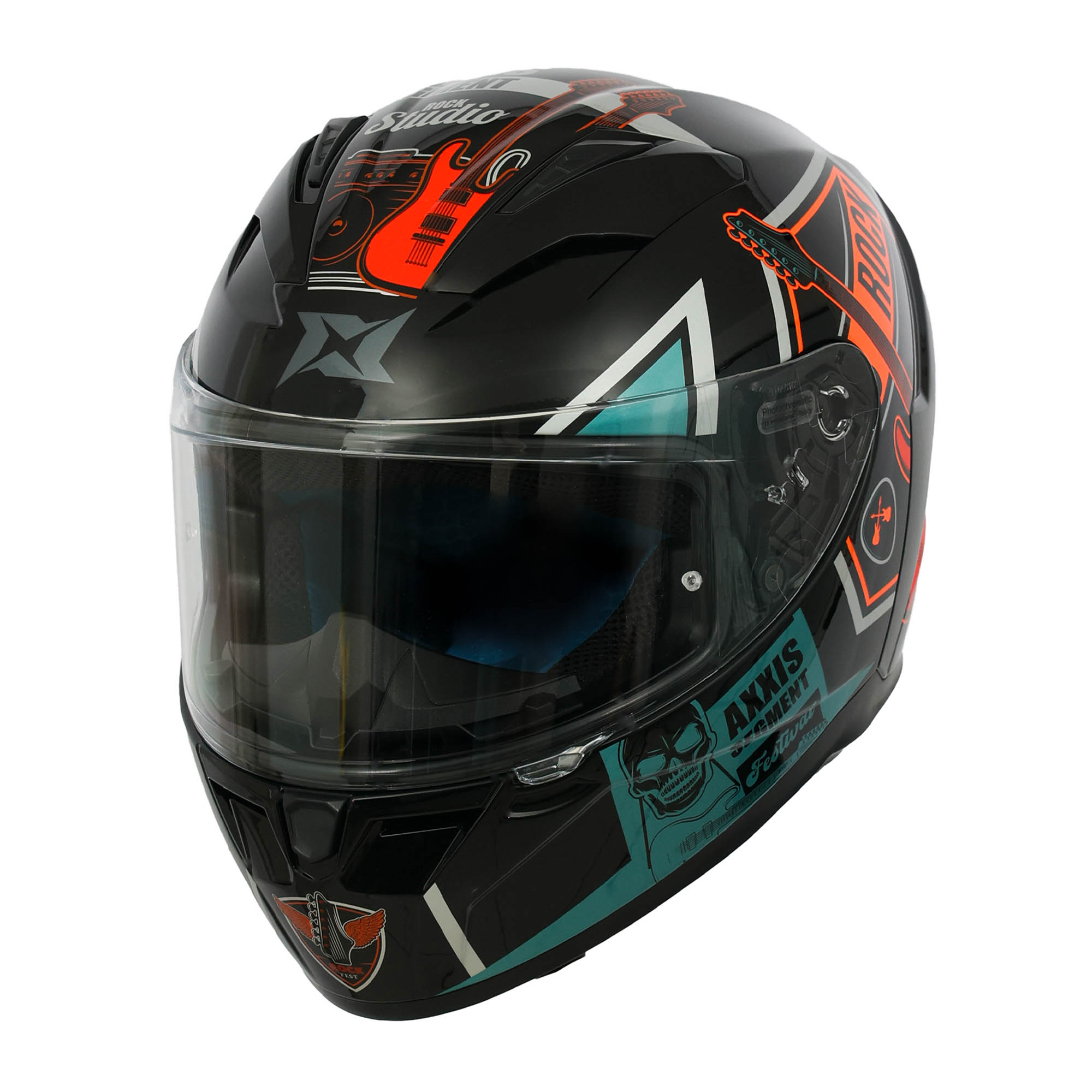 AXXIS FF117B SEGMENT ROCK STUDIO B4 HELMET - FLUOR GLOSS