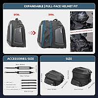 Rhinowalk Motorcycle Tail Bag Waterproof 23L-35L