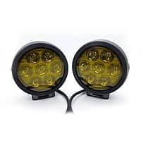 HJG 7 LED Round Foglight With Yellow Cap 70W Universal Auxiliary Light